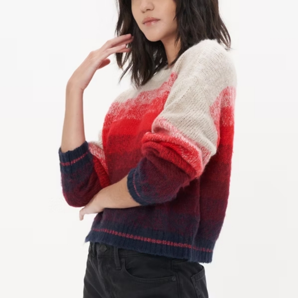 American Eagle Boxy Striped Acrylic Crewneck Sweater - Picture 2 of 9